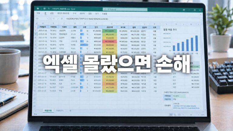 엑셀 꿀팁 5가지, 업무 상황별로 바로 쓰는 함수 정리